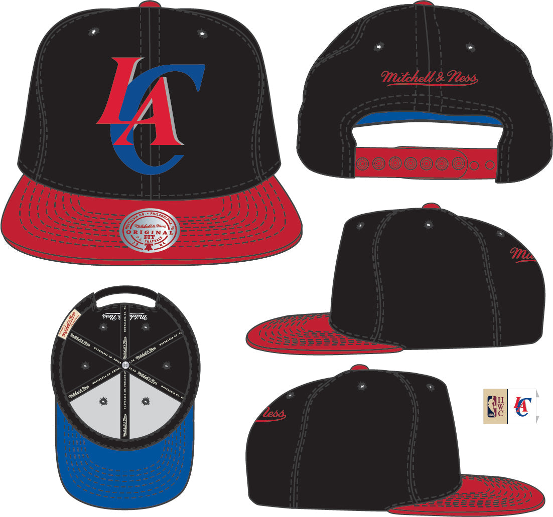 Los Angeles Clippers Mitchell & Ness Hardwood Classics Reload 2.0 Snapback Hat - Black/Red