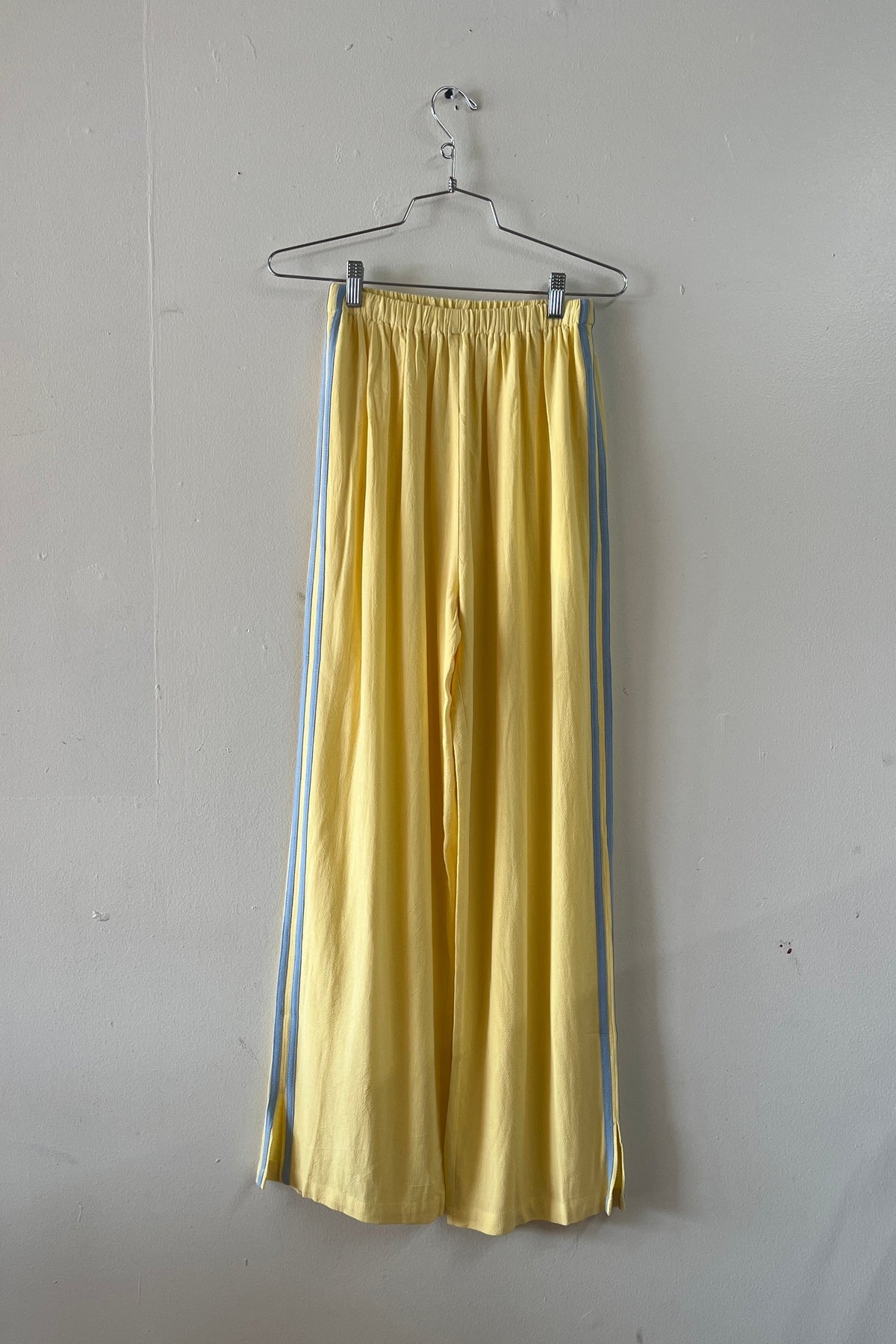 #46: L Scrap Sporty Lazy Pants Soft Linen - Yellow / Light Blue