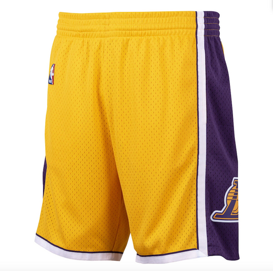 Los Angeles Lakers Mitchell and Ness Hardwood Classics 2009-2010 Road Swingman Shorts - Mens