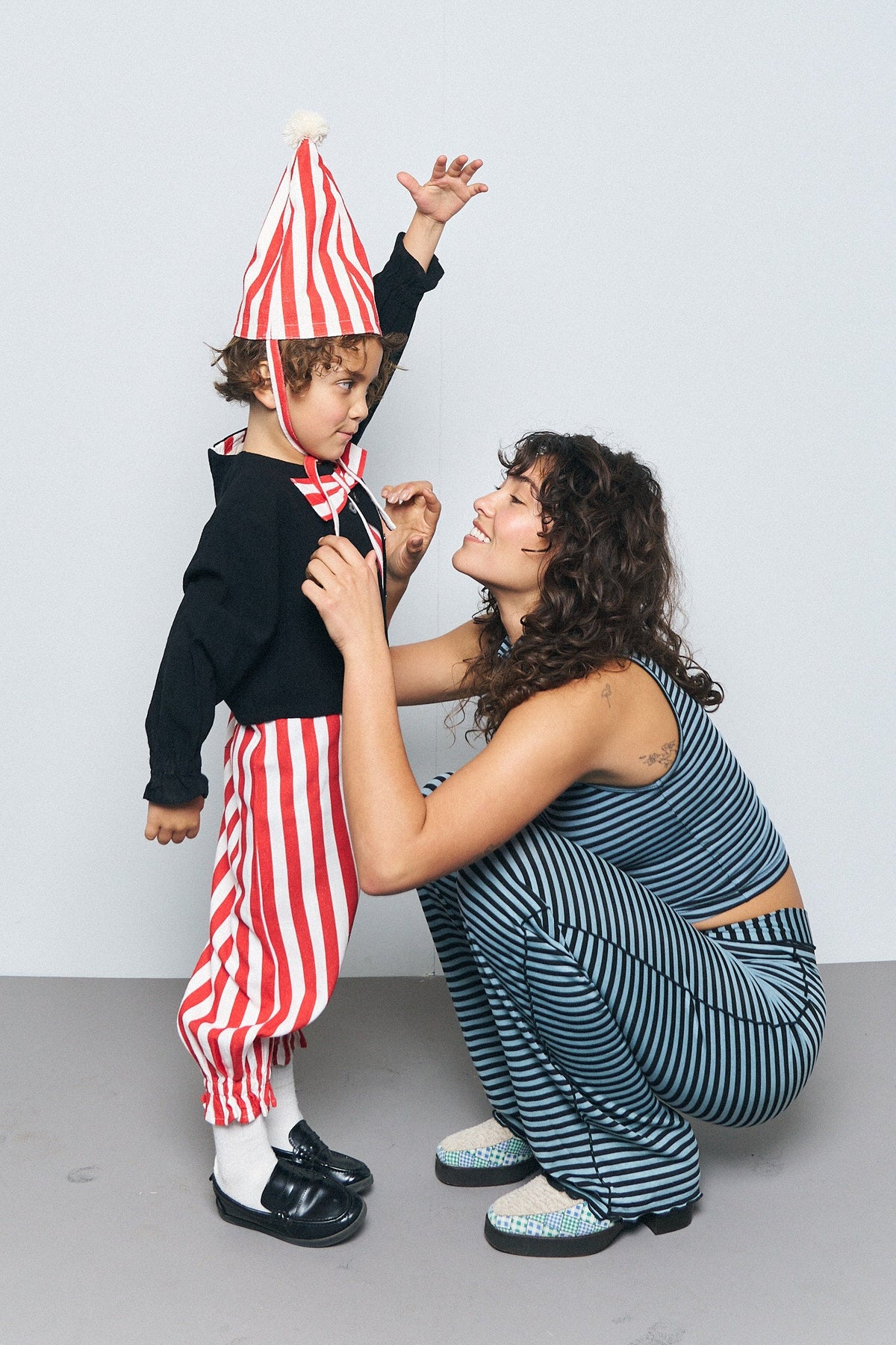 Kid's Striped Clown Hat Thick Linen