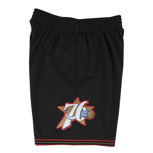 Men's Philadelphia 76ers Mitchell and Ness Hardwood Classics Black 2000-01 Swingman Shorts