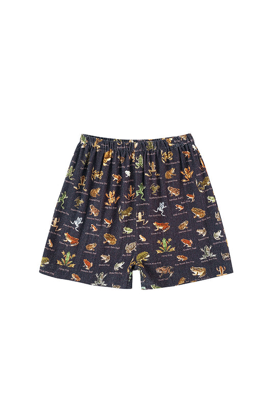 Kids Soft Linen Shorts Favorite Frogs