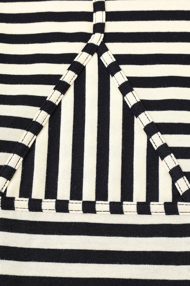 Bikini Bod Cotton Stripe Long Sleeve Tee Black/White