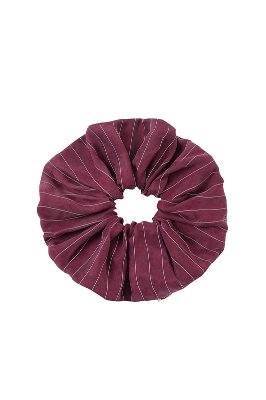 Maroon Stripe Scrunchie