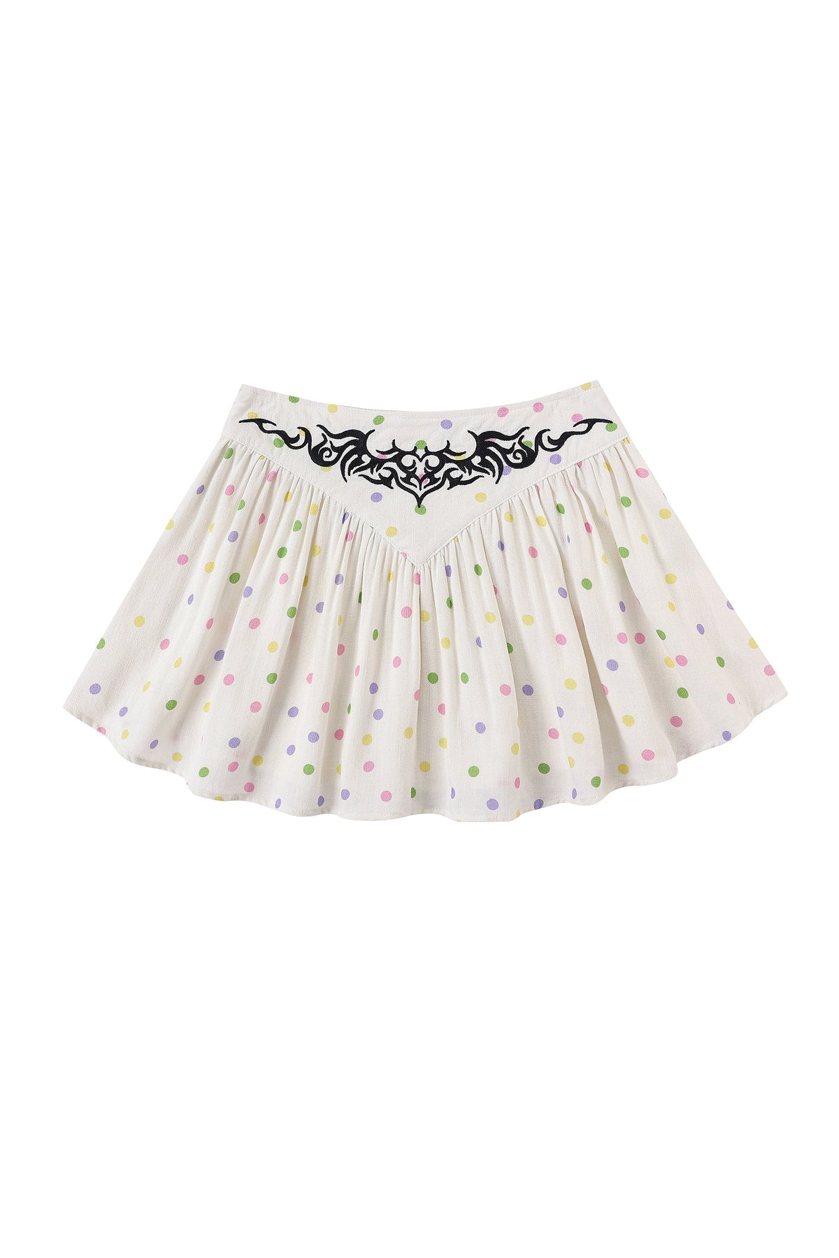 Tramp Stamp Mini Park Skirt Soft Linen Funfetti