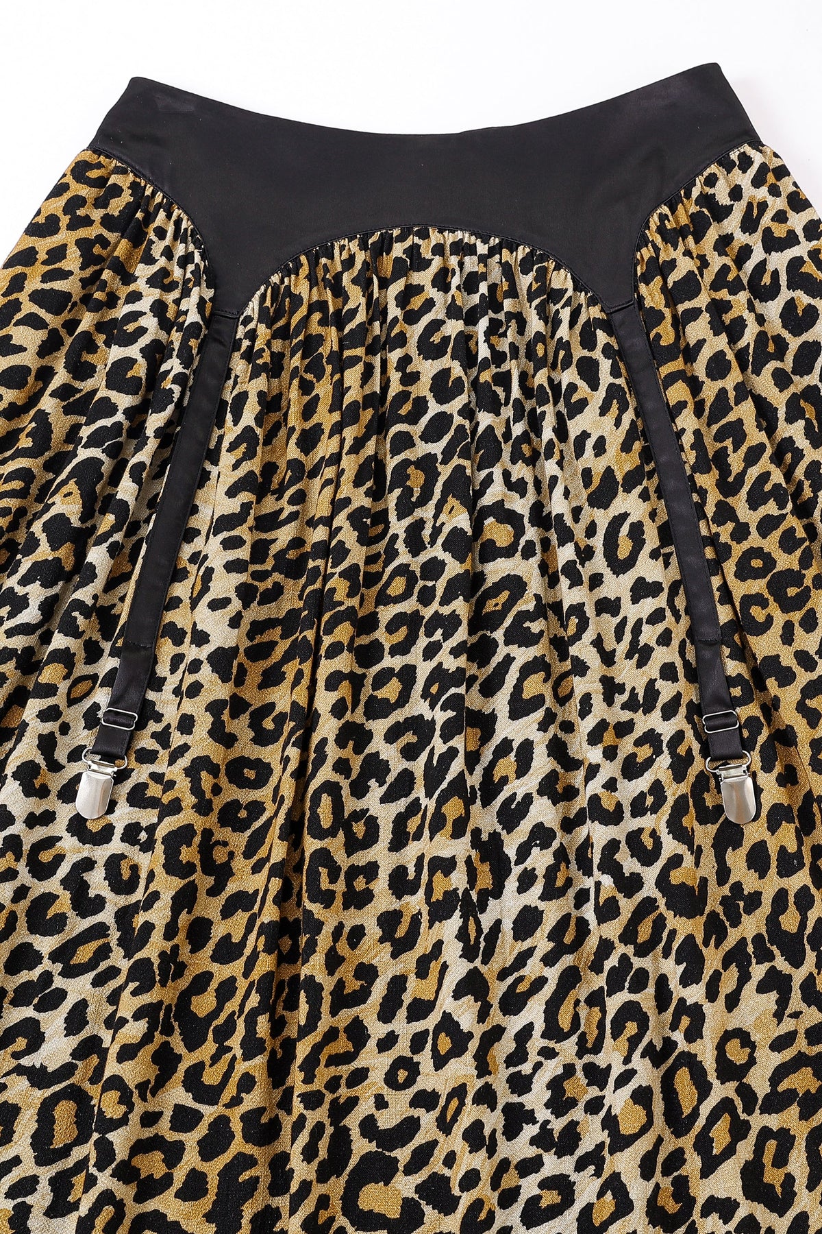 Garter Skirt Soft Linen Black/Leopard