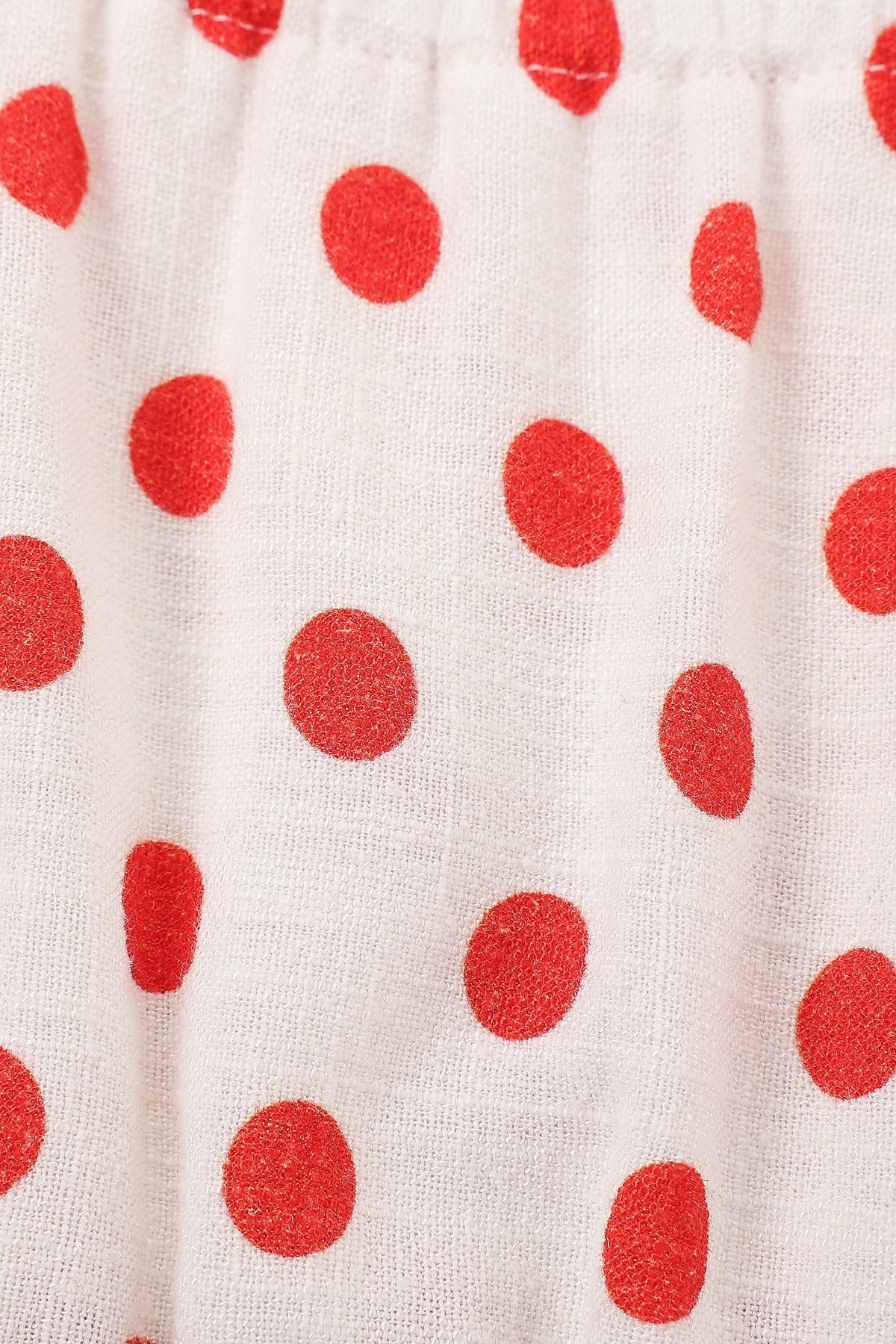 5 left - Wench Crop Top Soft Linen Red Polka Dot