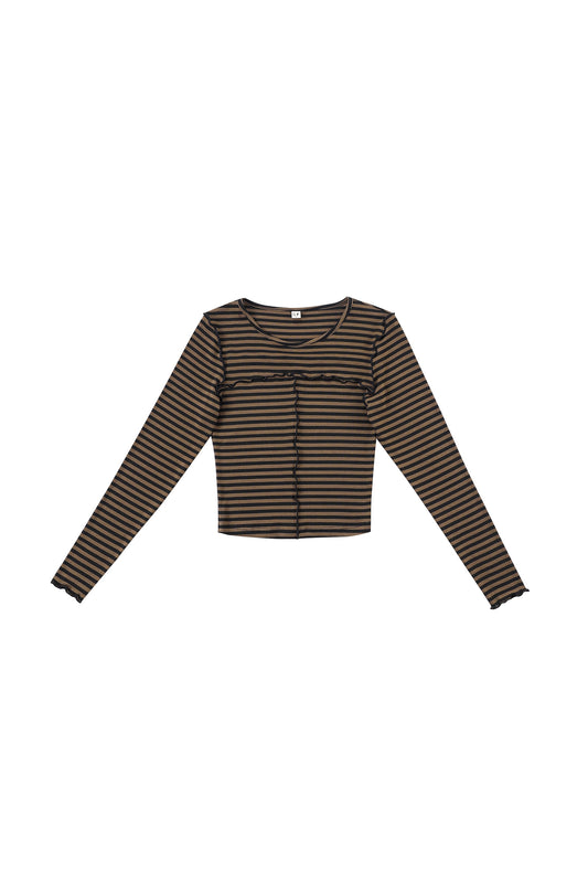 Long Sleeve Shirt Brown Stripe