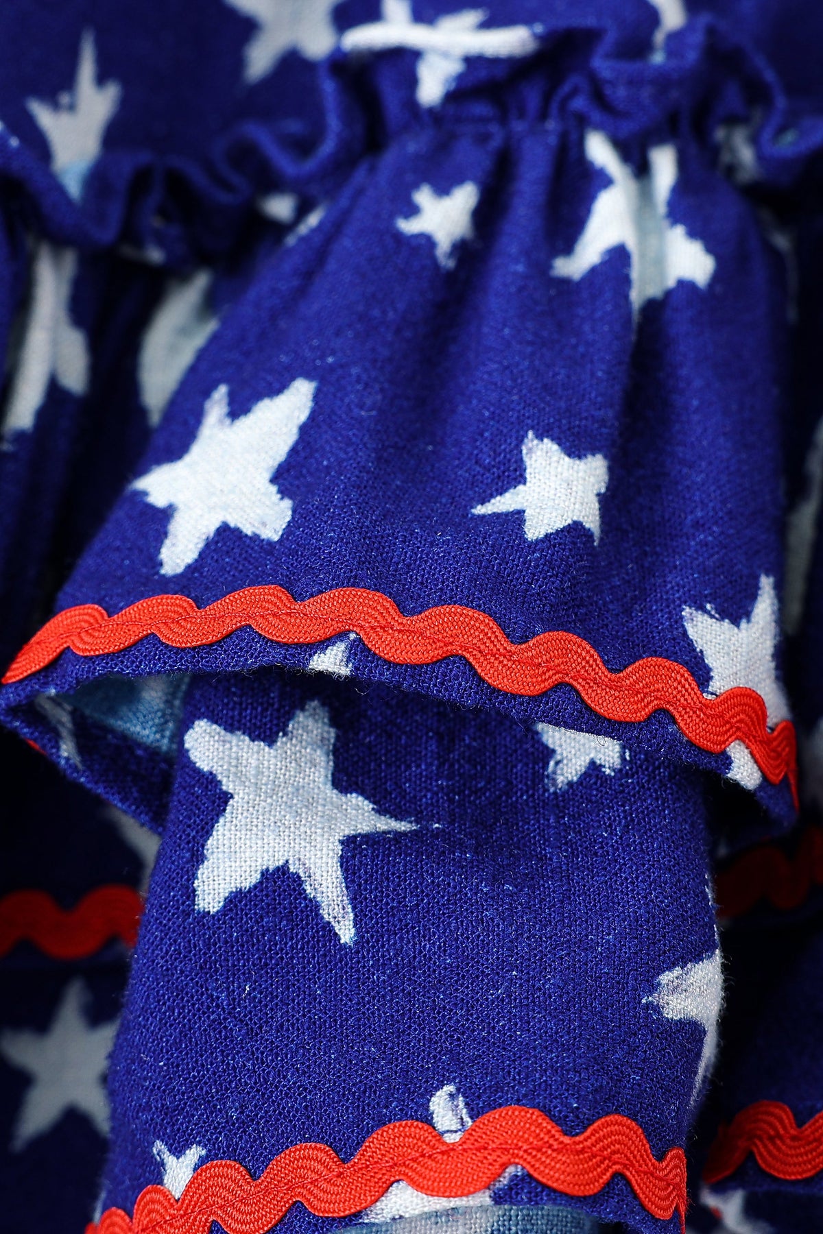 Loretta Ruffle Soft Linen Skirt Americana