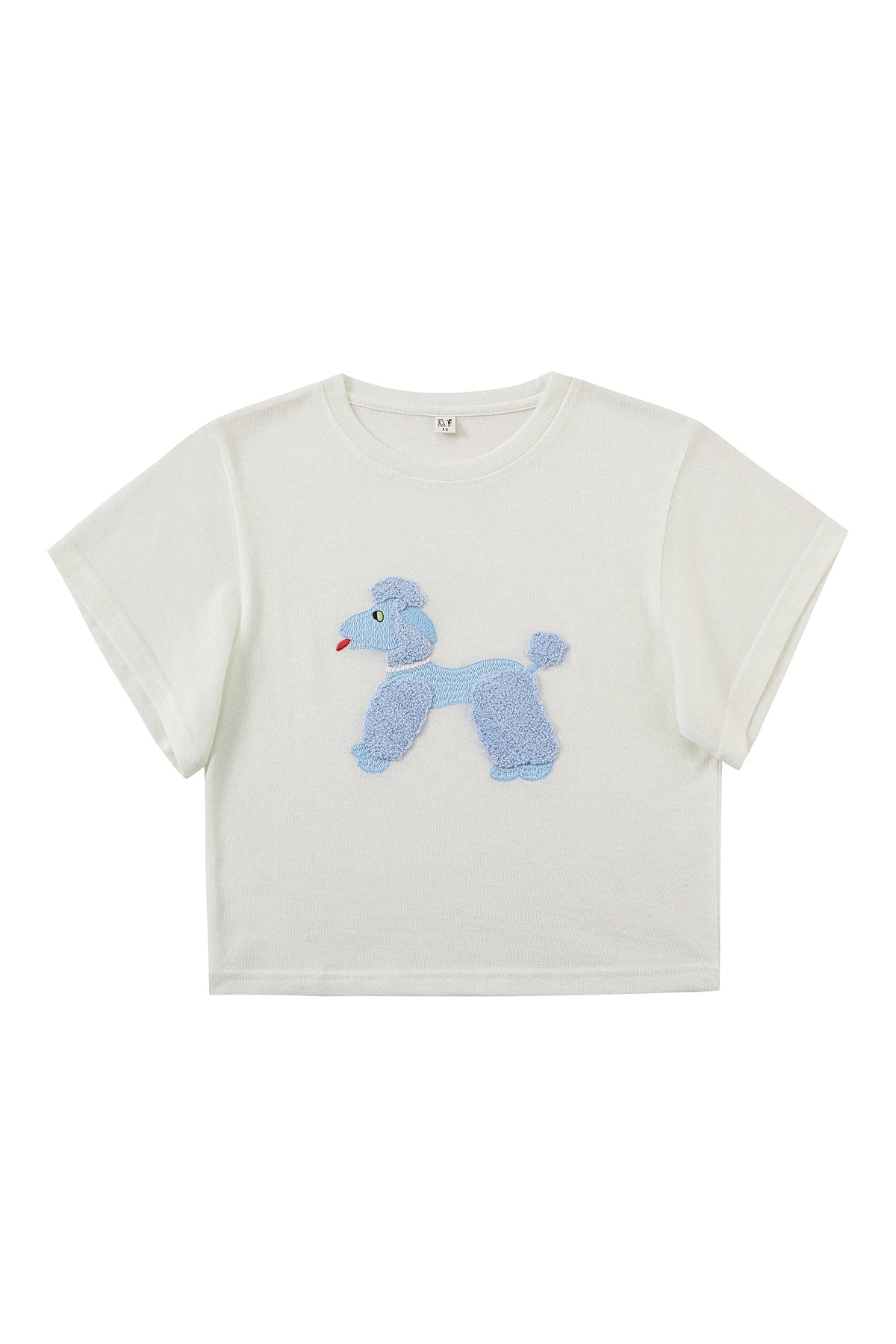Poodle Wool Blend Tommy Tee White