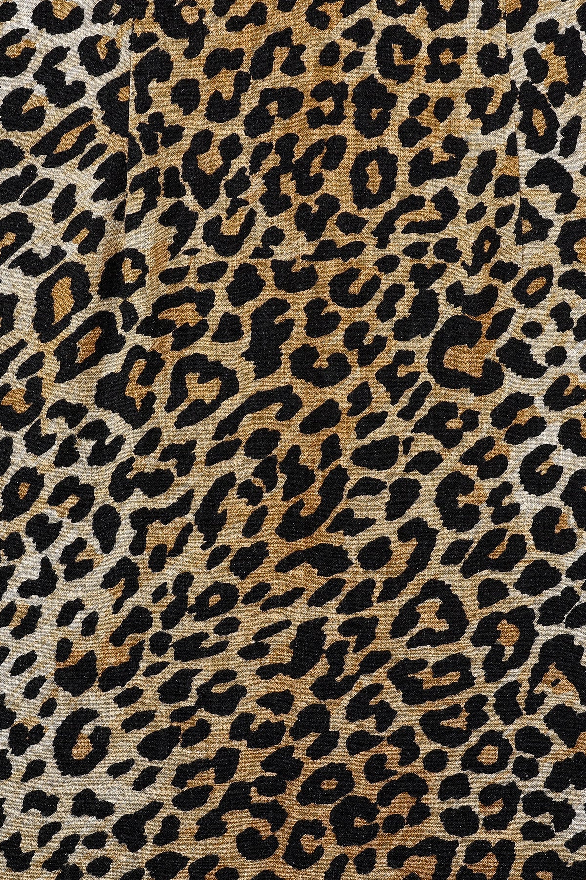 Buckle Strap Soft Linen Mini Dress Leopard