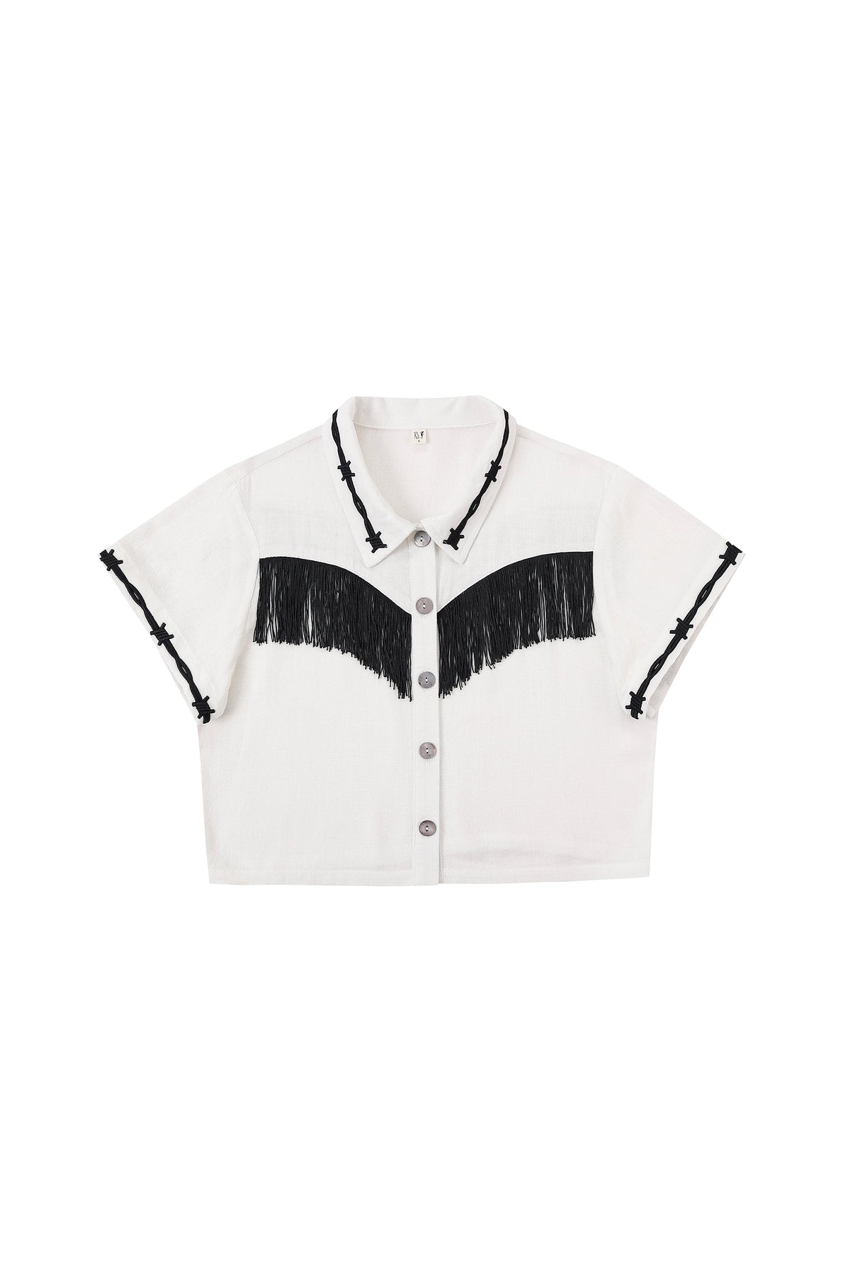 Soft Linen Pammy Fringe Blouse White