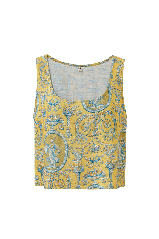 MISTAKE ITEM Scoop Crop Tank Soft Linen Yellow Toile