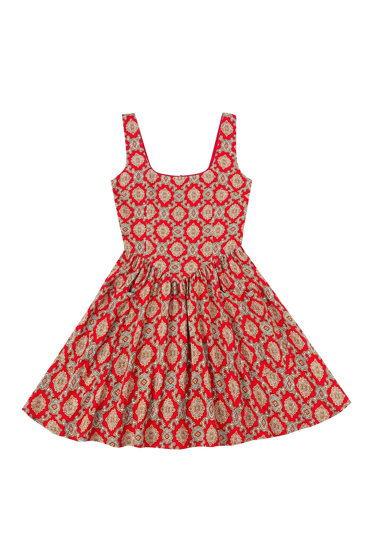 Trad Mistress Soft Linen Mini Dress Fancy Red Couch