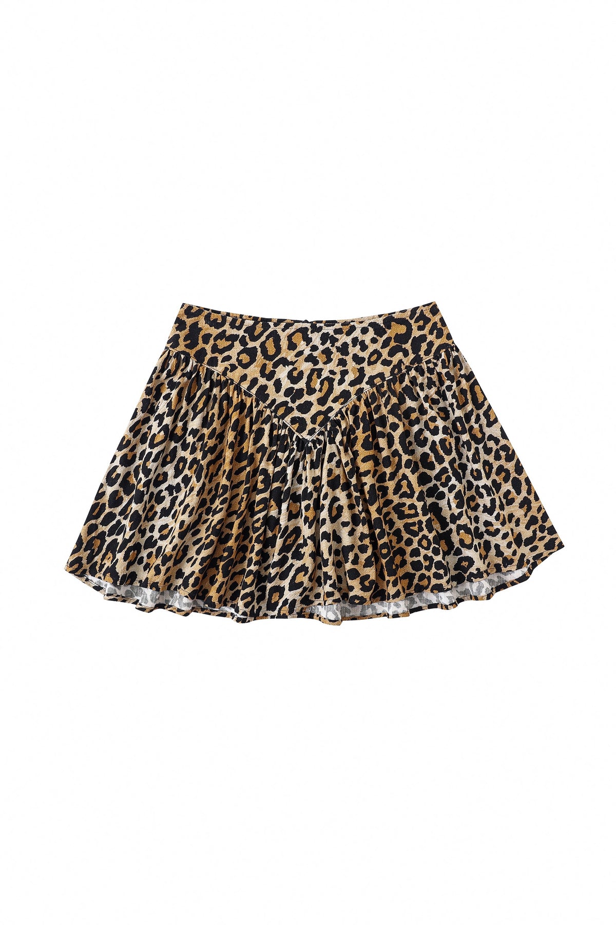 Mini Park Skirt Soft Linen Leopard