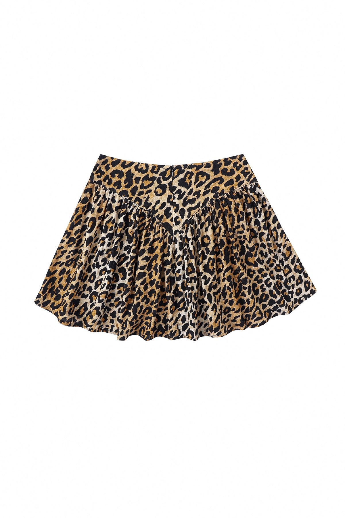 Mini Park Skirt Soft Linen Leopard