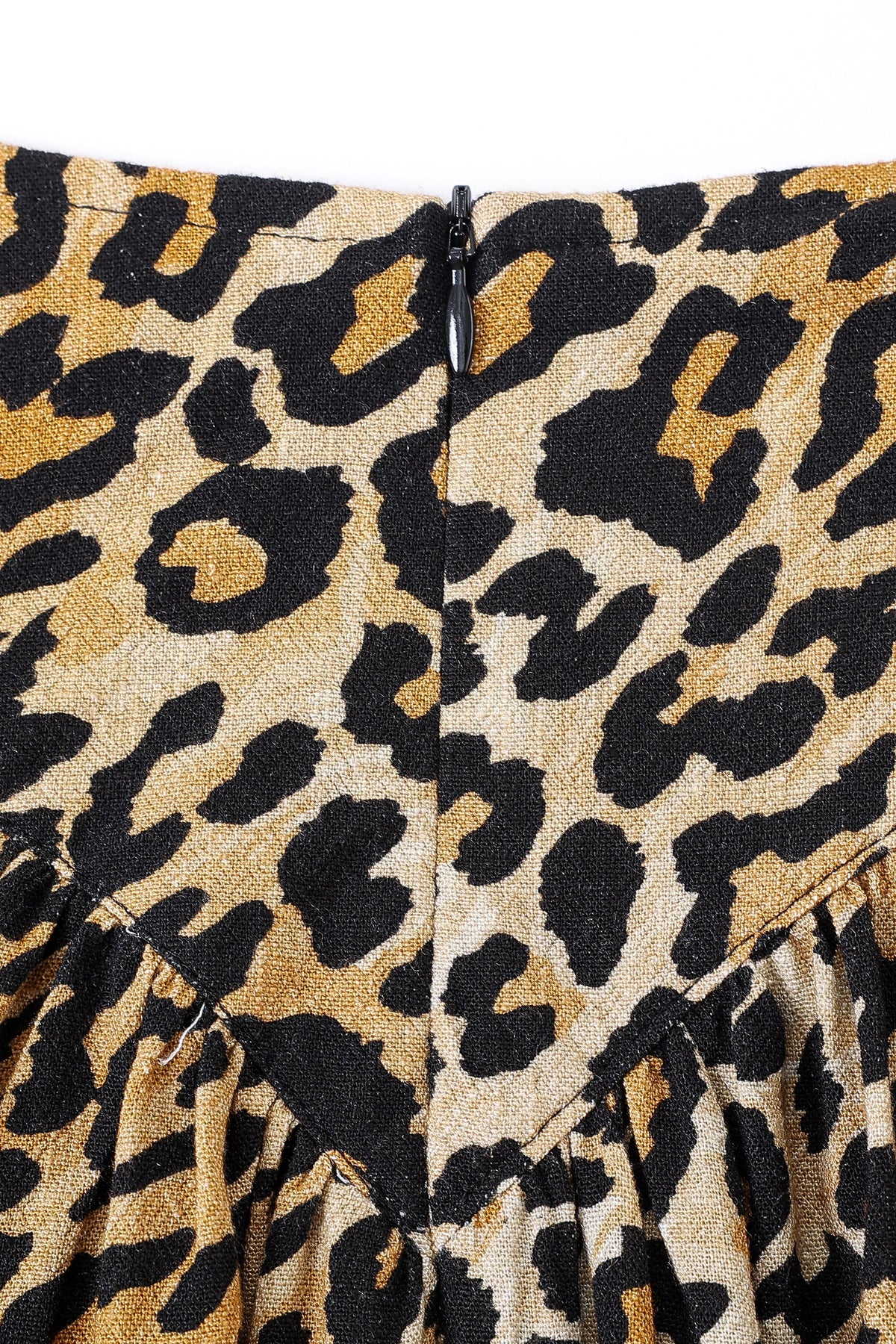 Mini Park Skirt Soft Linen Leopard