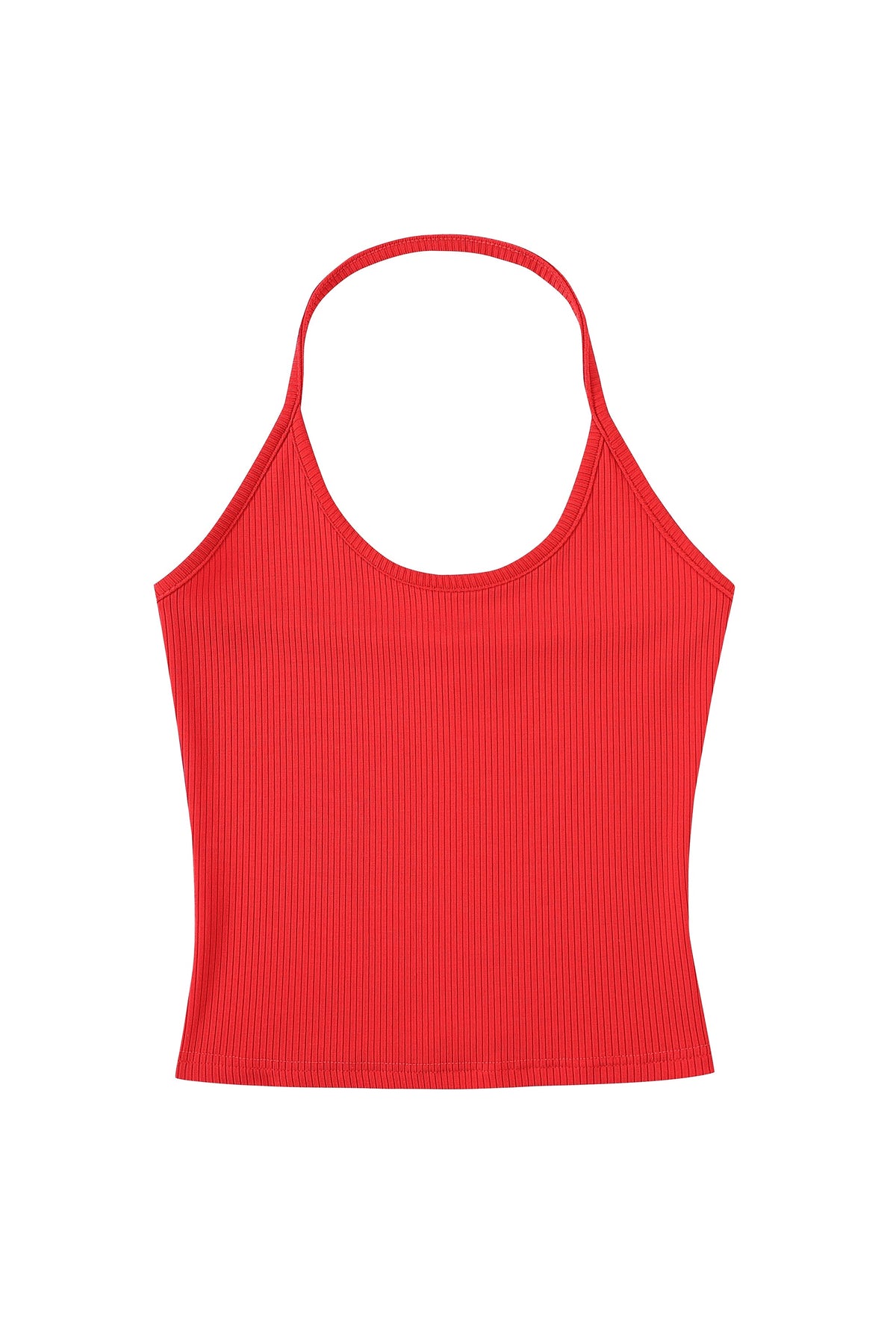 Tencel Rib Halter Top Maraschino