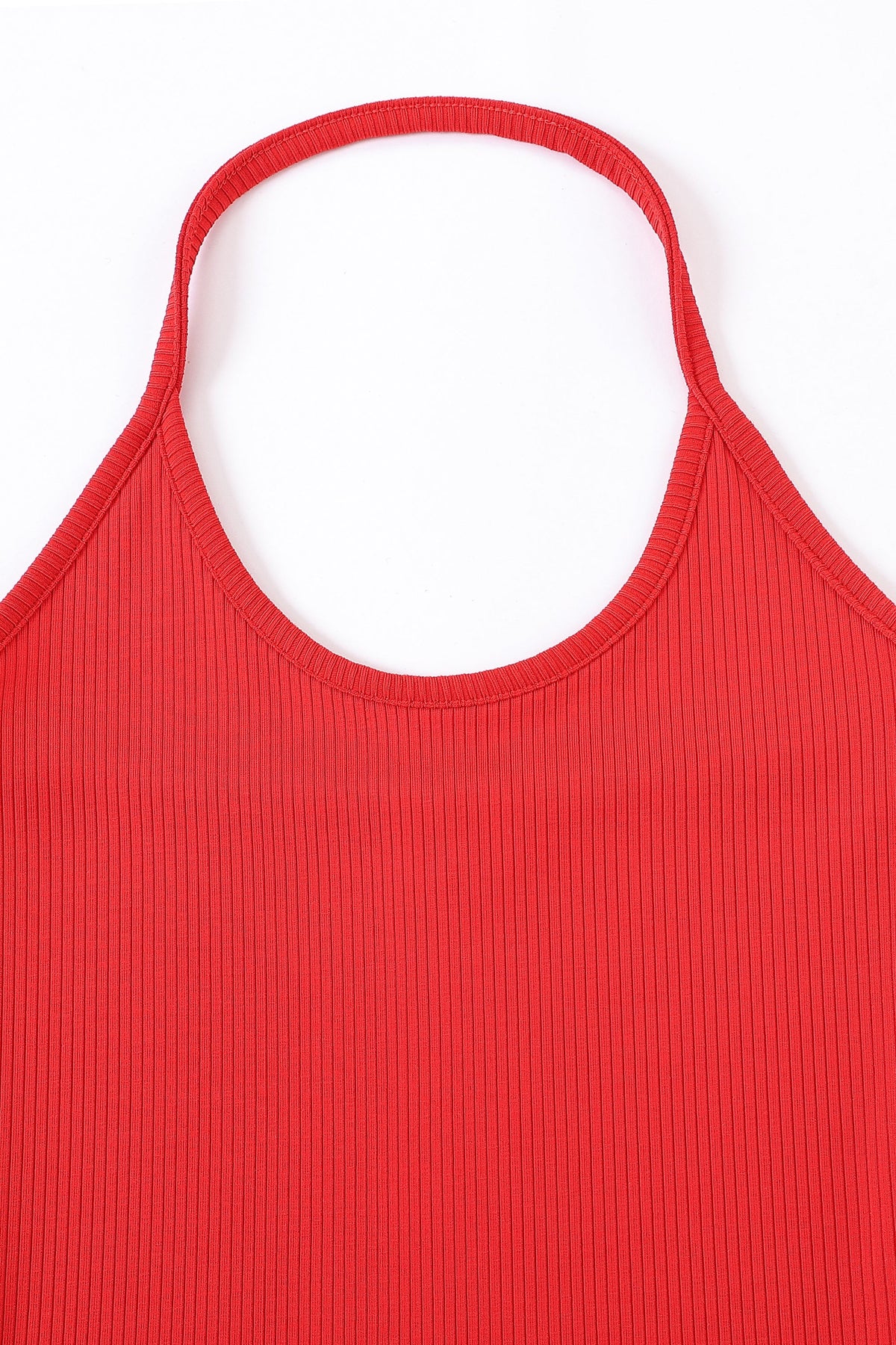 Tencel Rib Halter Top Maraschino