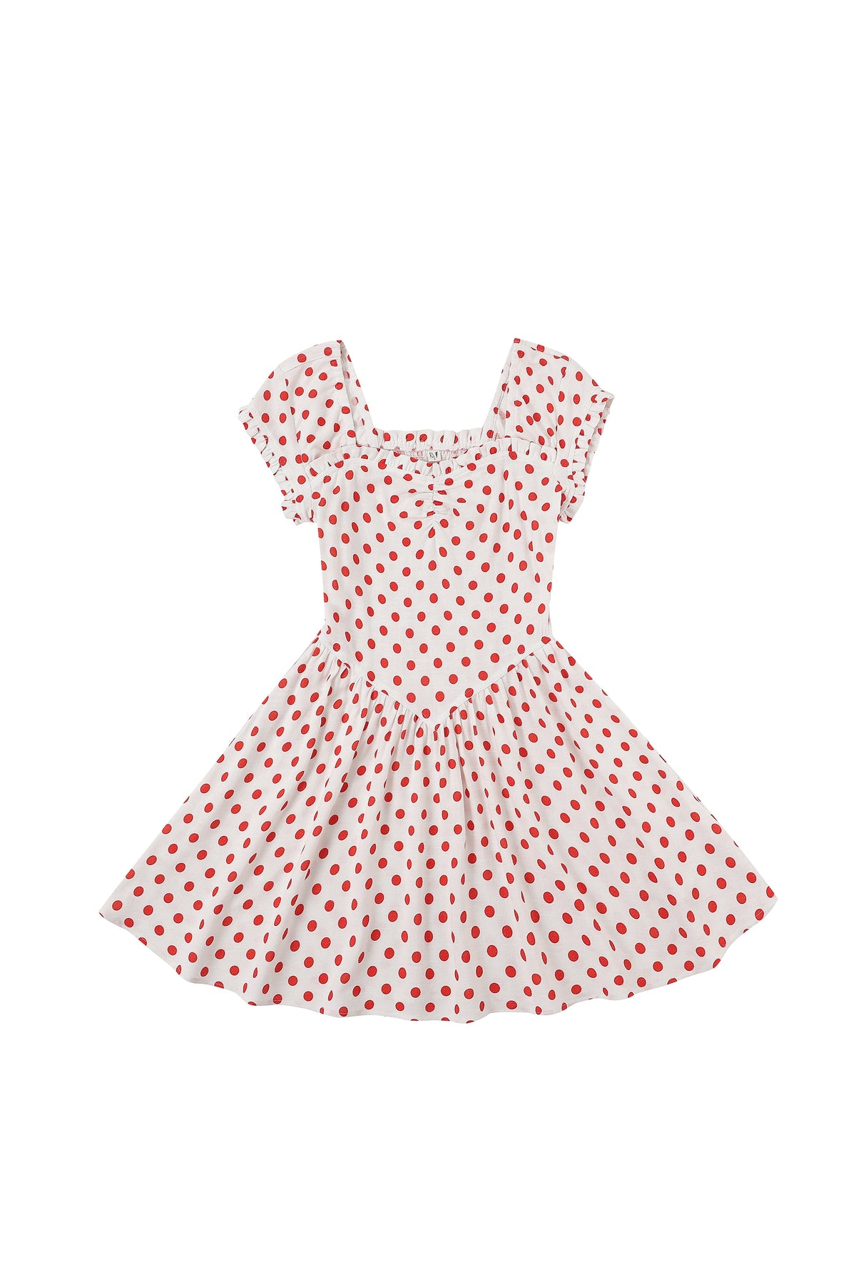 Sweetheart Soft Linen Mini Dress Red Polka Dot