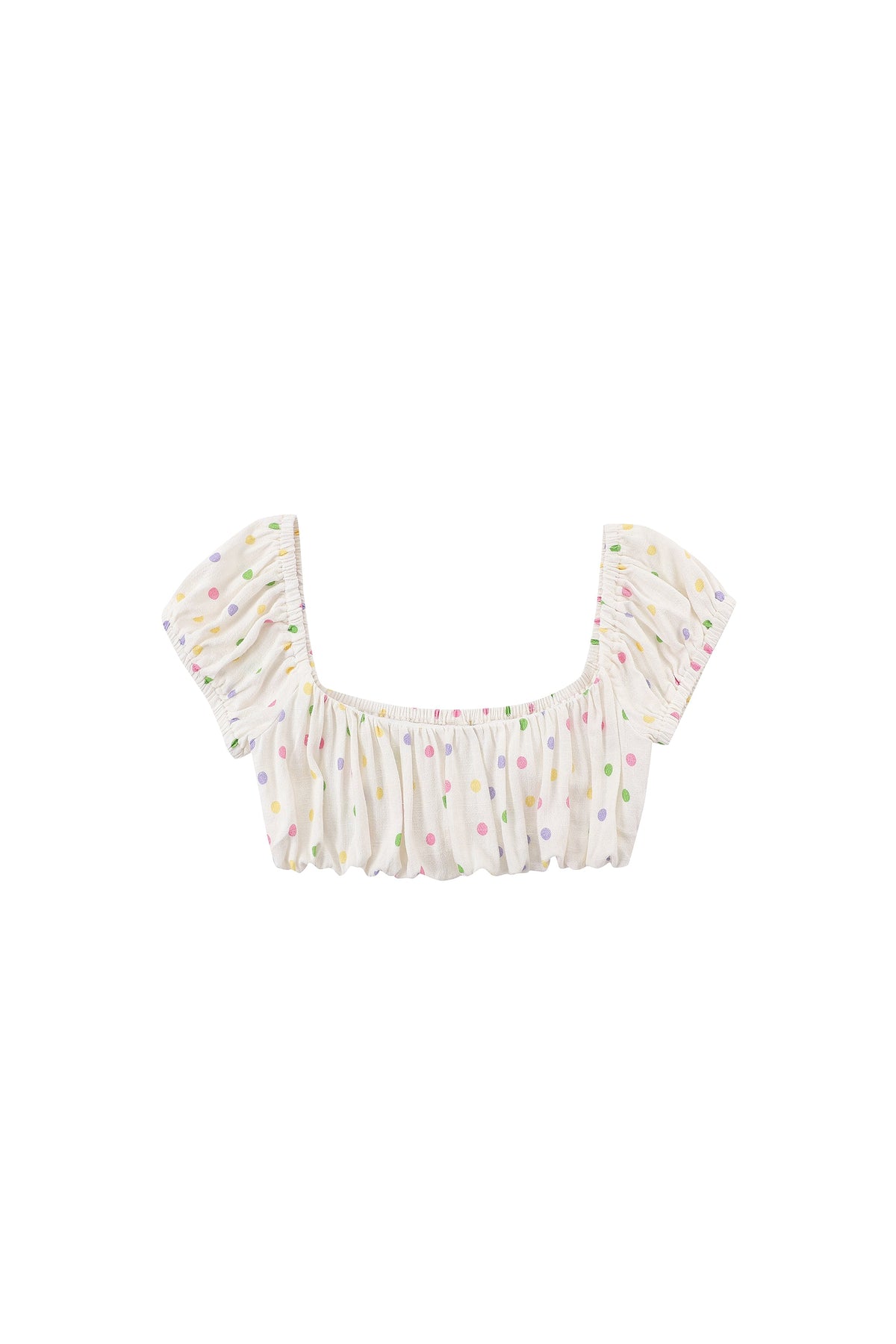 Soft Linen Gathered Bra Top Funfetti Dot