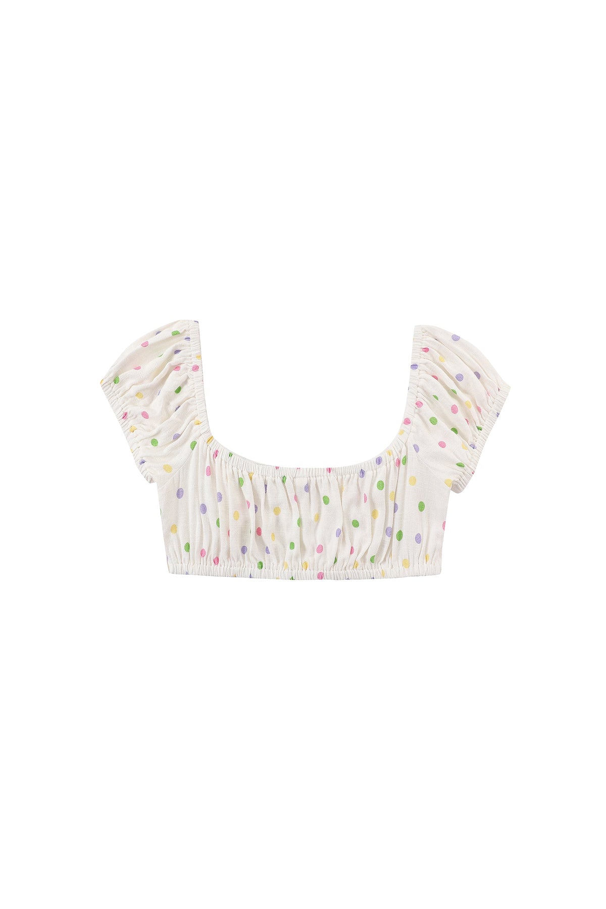 Soft Linen Gathered Bra Top Funfetti Dot