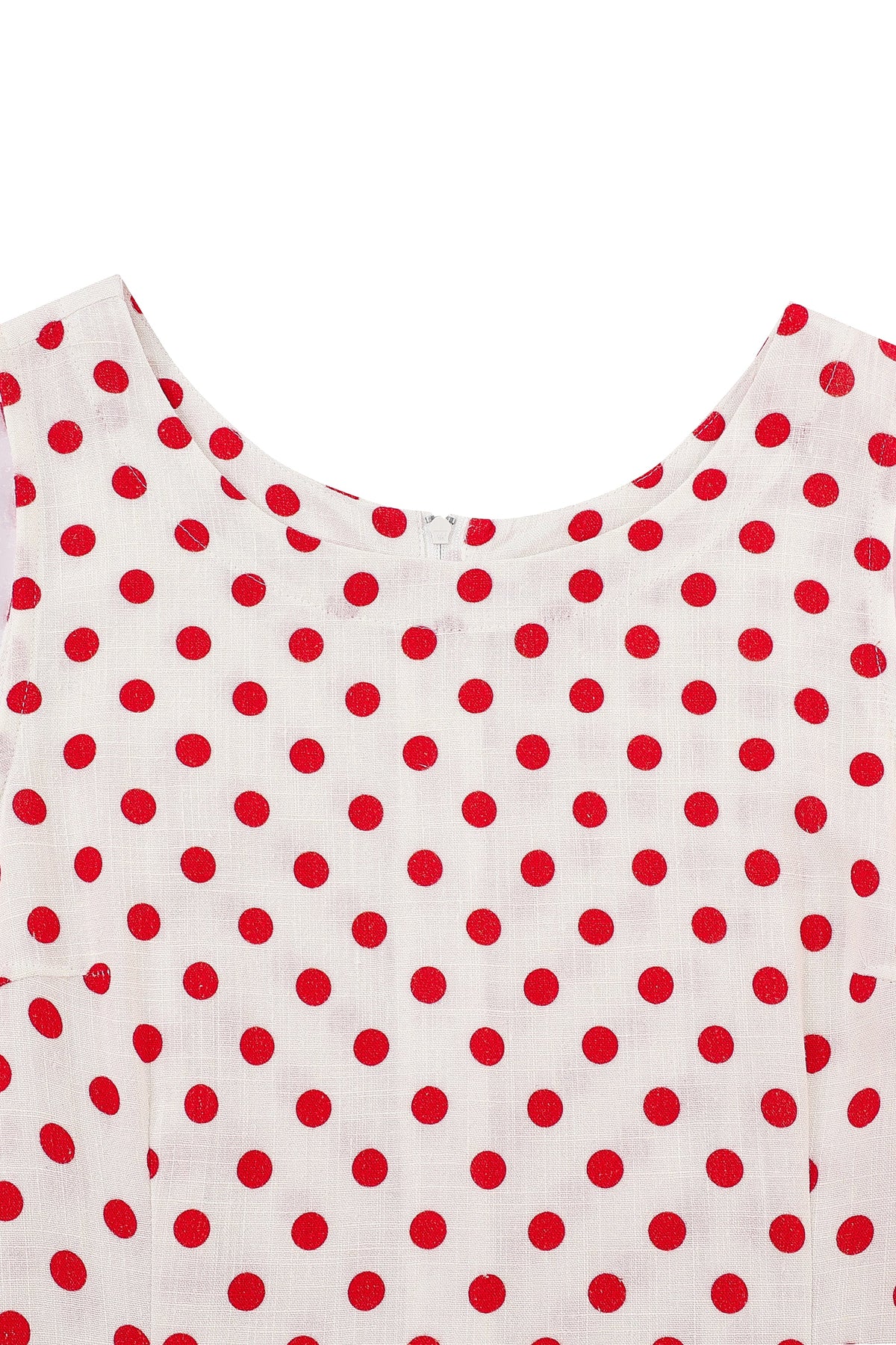 Good Woman Soft Linen Dress Red Polka Dot