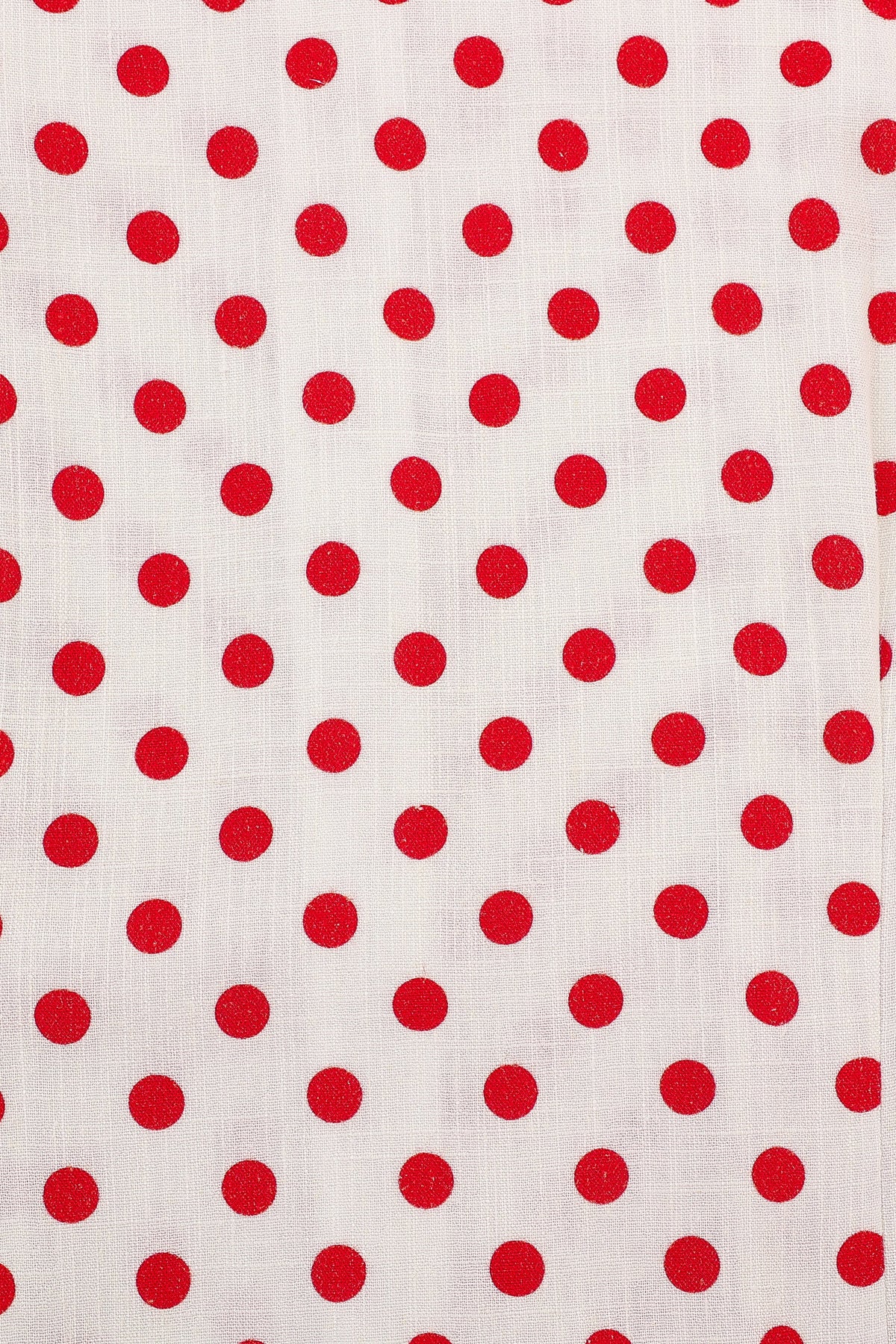 Good Woman Soft Linen Dress Red Polka Dot