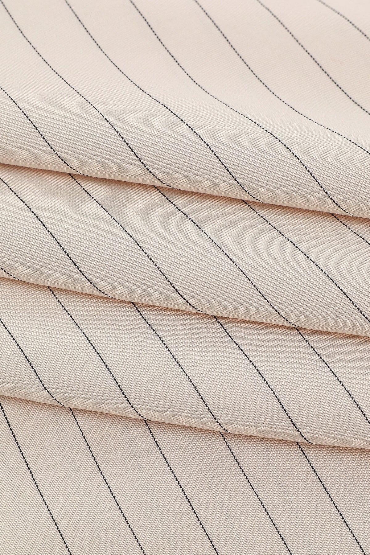 Baseball Bias Cut Skirt Tencel Stripe Cream