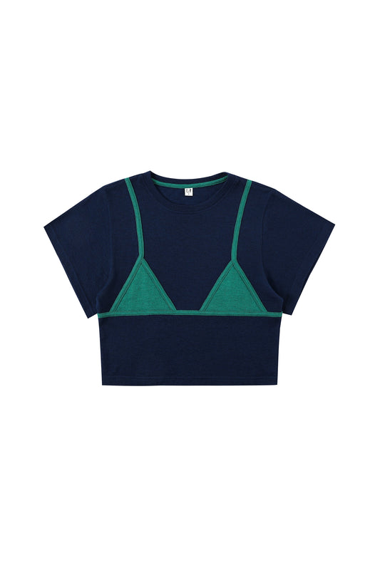 Bikini Bod Wool Blend Tommy Tee Navy/Green