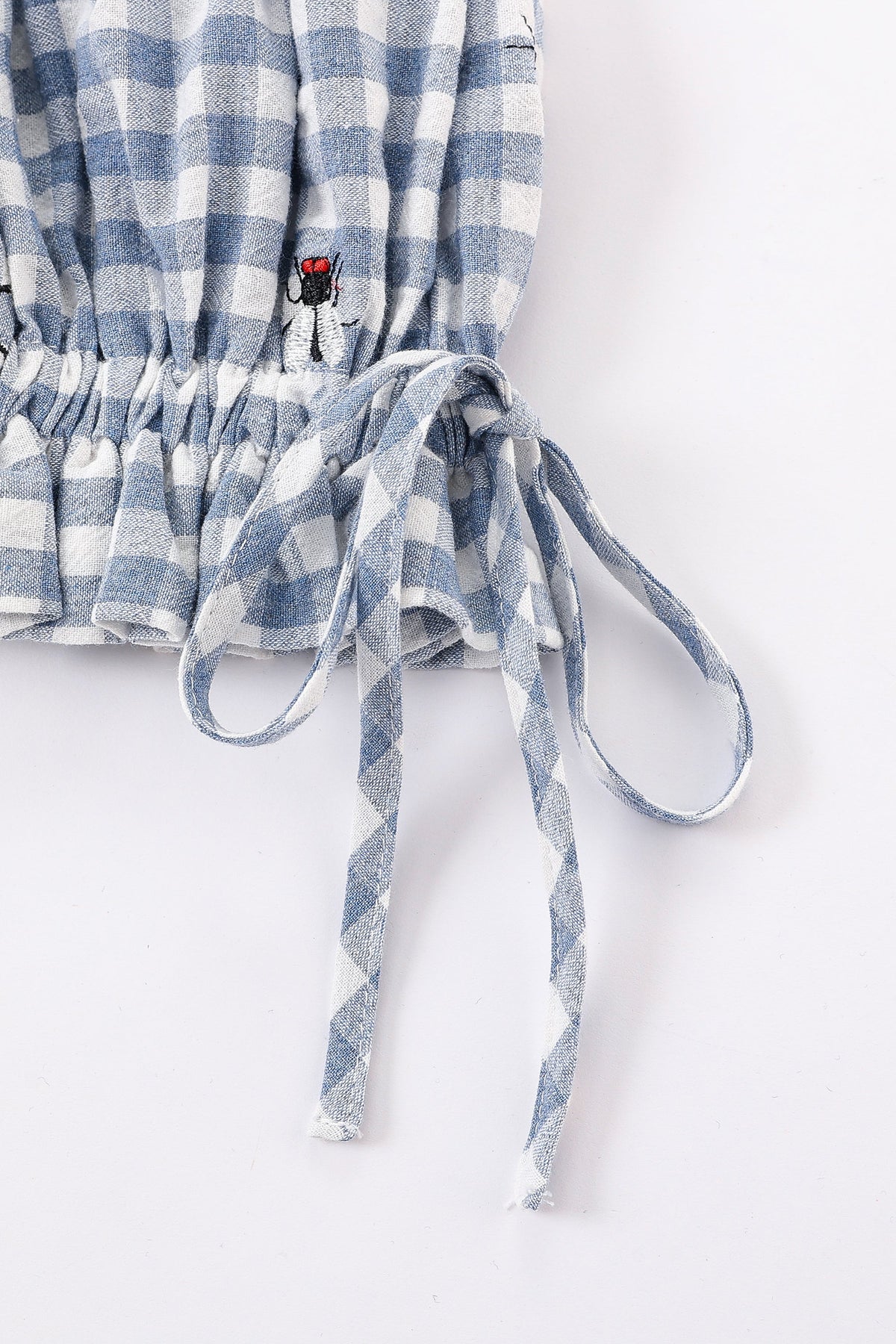 Ruined Picnic Smocked Blouse Blue Gingham