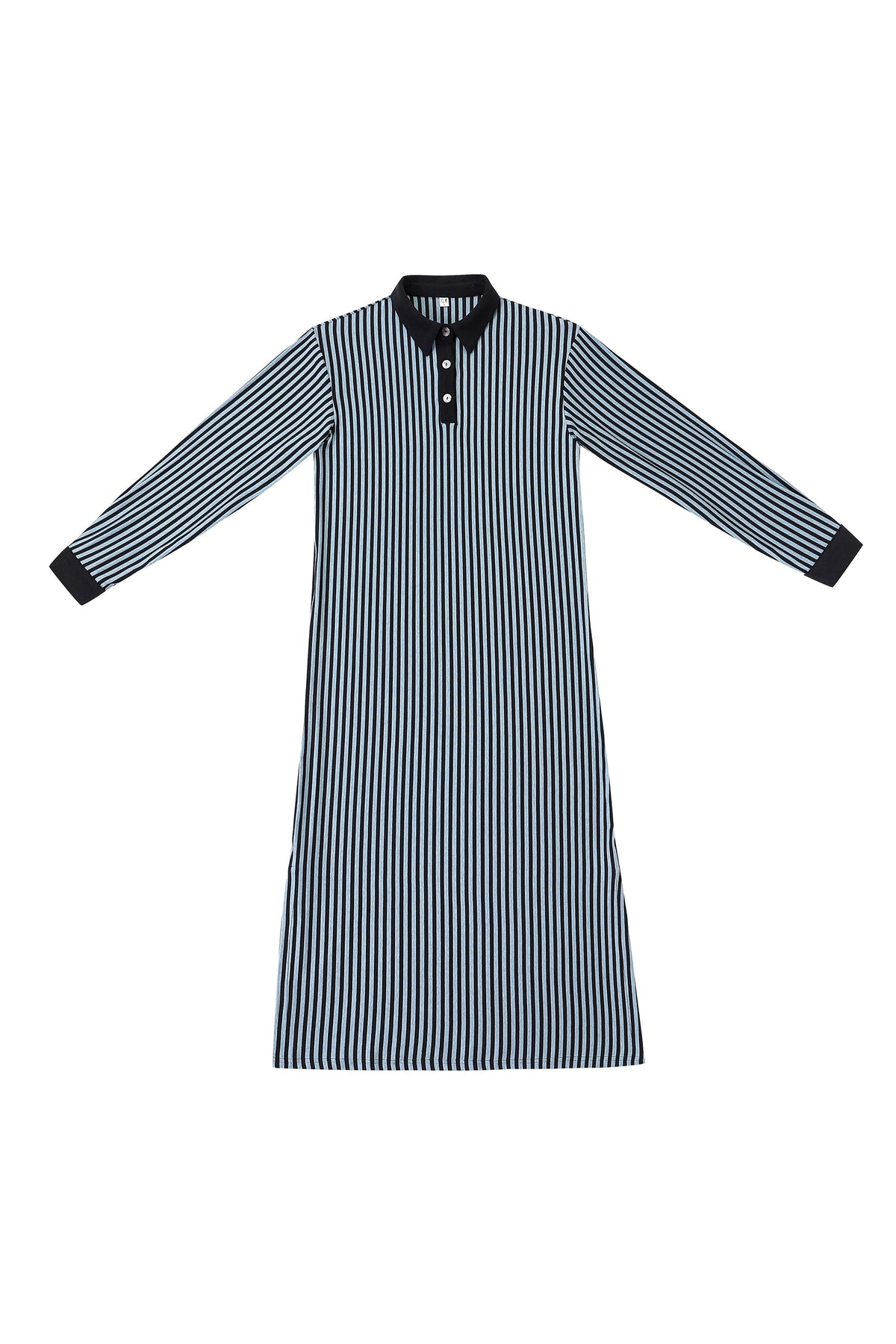Blue Stripe Polo Midi Dress