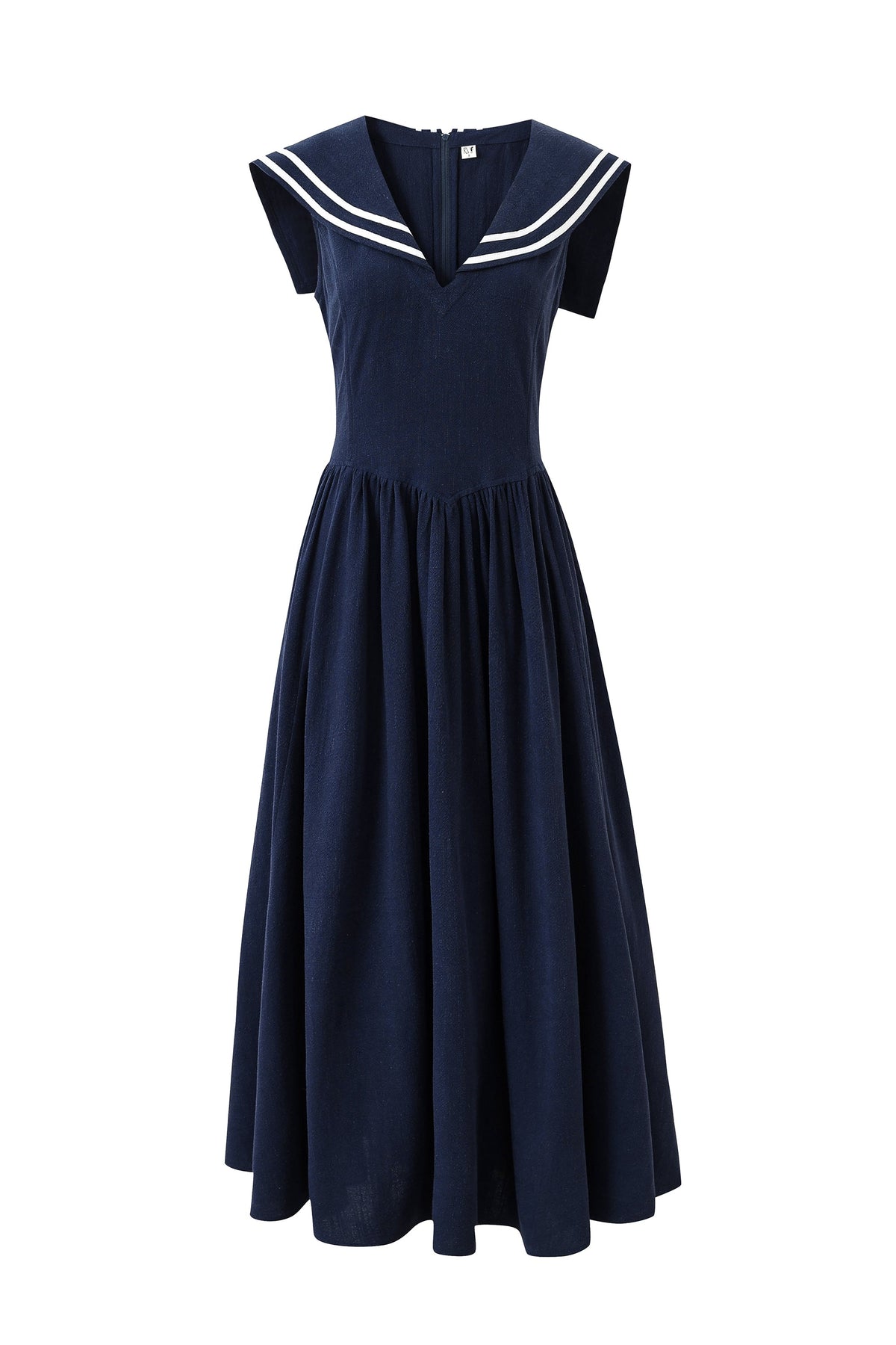 Maxi Sailor Dress Soft Linen Navy
