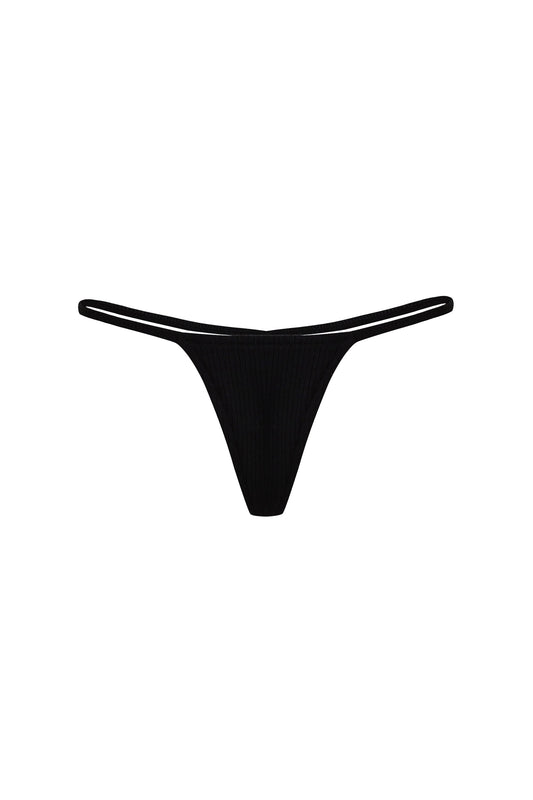 Tencel Rib Micro Thong Black NEW VERSION