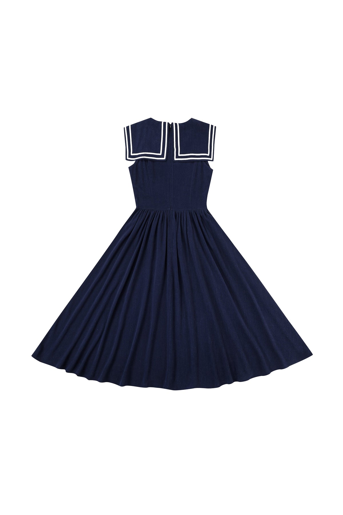 Maxi Sailor Dress Soft Linen Navy