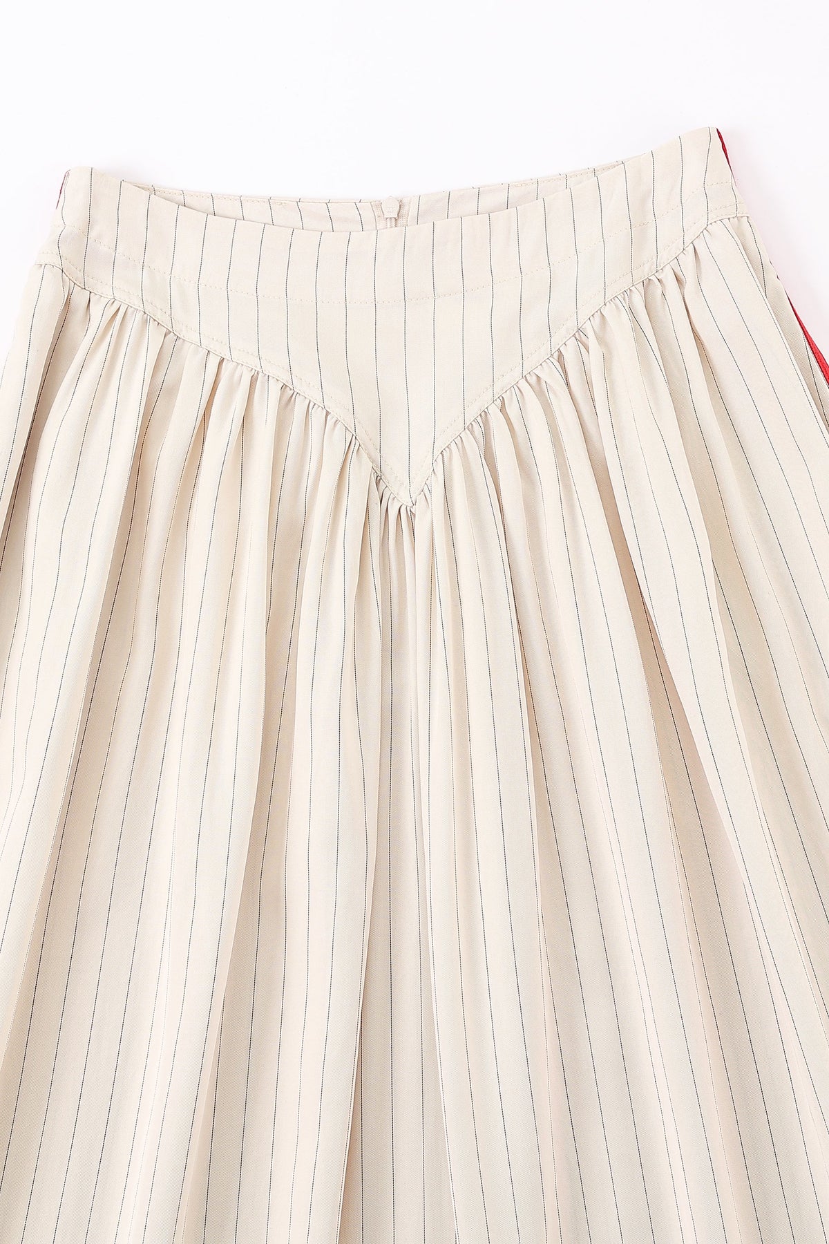 Baseball Park Skirt Tencel Stripe Cream
