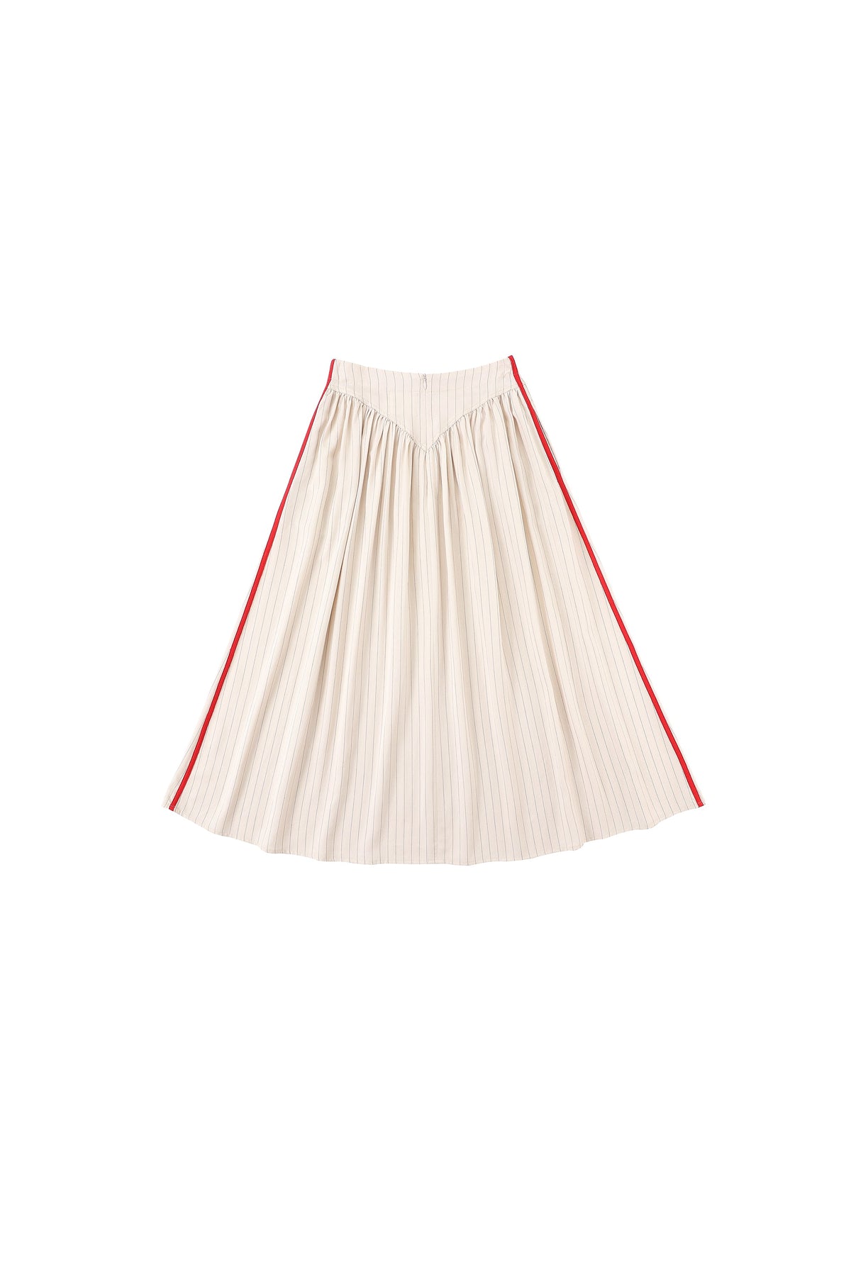 Baseball Park Skirt Tencel Stripe Cream