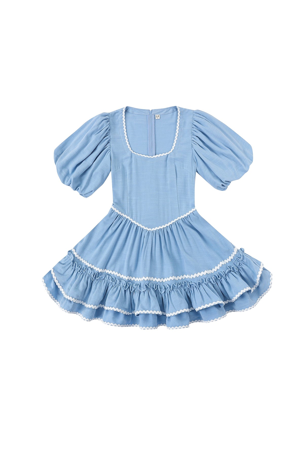 Loretta Ruffle Mini Dress Blue