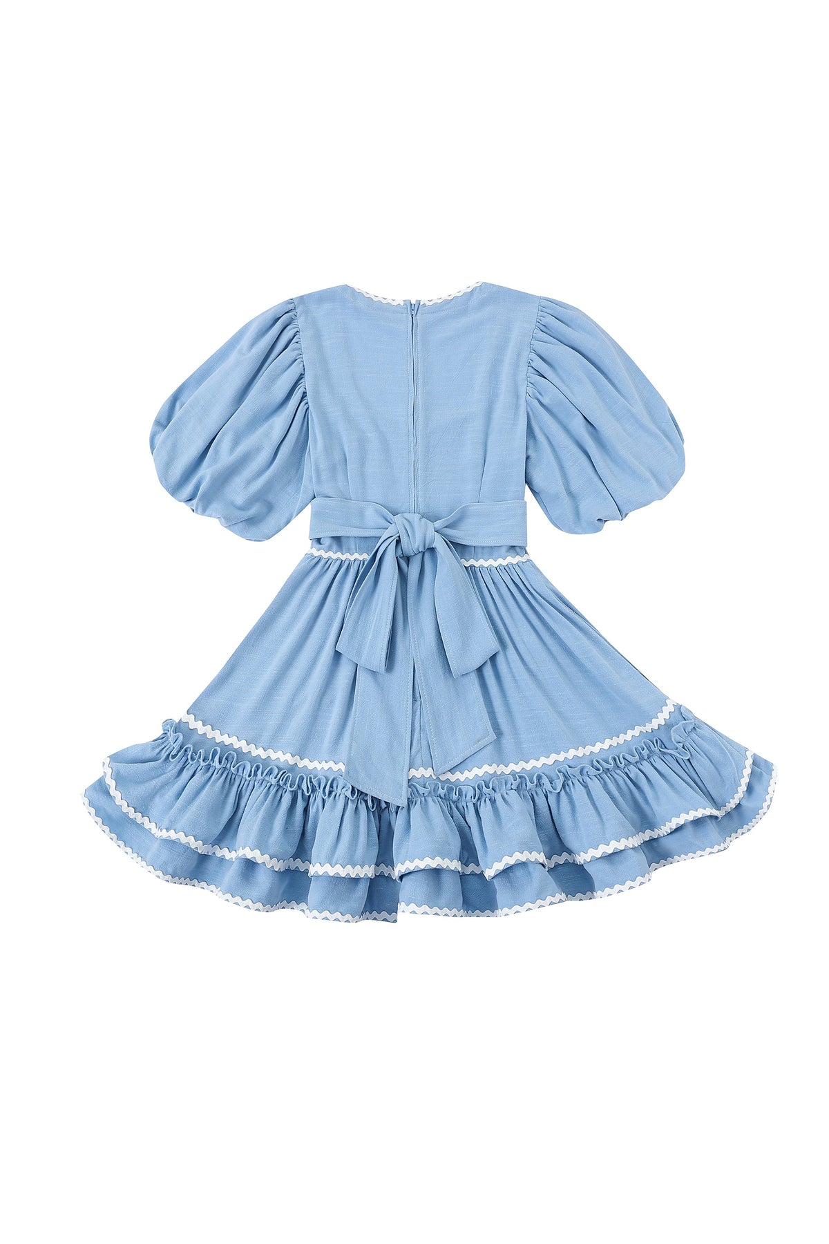Loretta Ruffle Mini Dress Blue