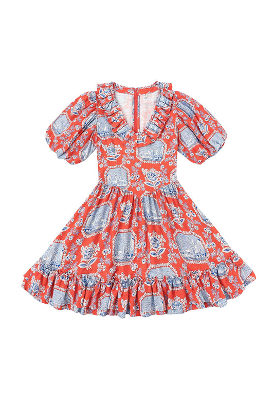 2 left - Soft Linen Ruffle Mini Dress French Sex