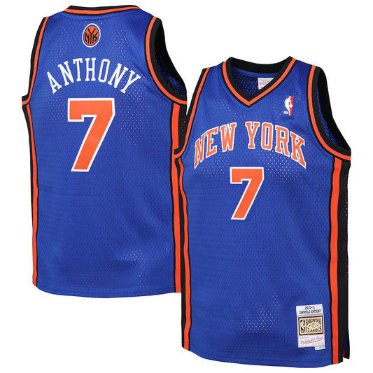 Youth New York Knicks Carmelo Anthony Mitchell & Ness Blue 2010-11 Hardwood Classics Swingman Jersey