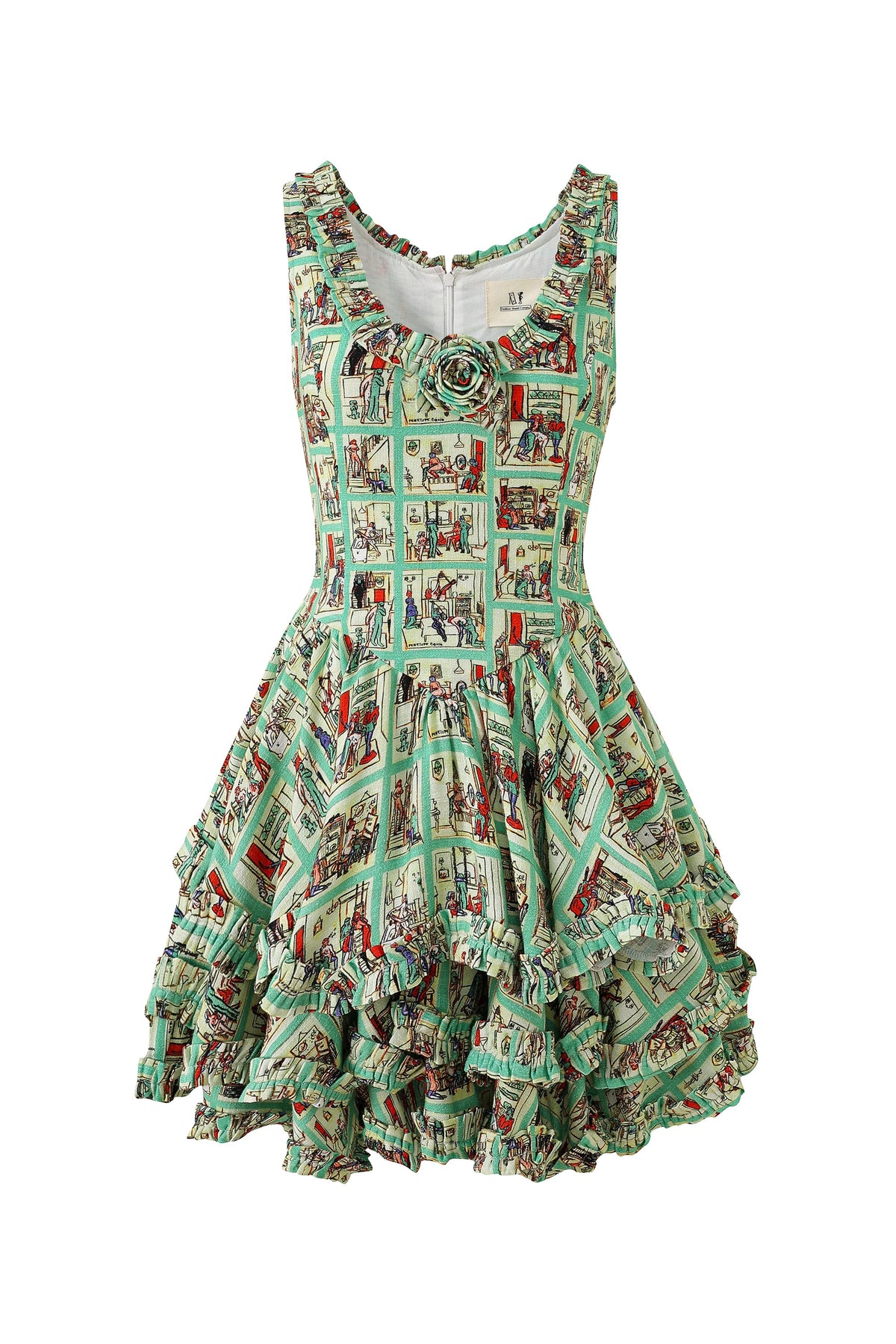 Soft Linen Tiered Ruffle Mini Cake Dress Sex House