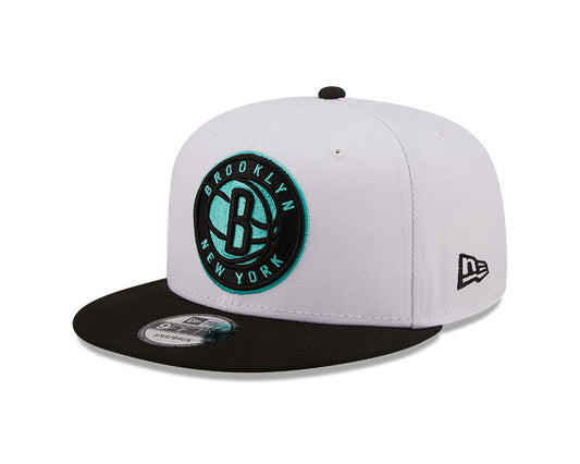 Men's Brooklyn Nets New Era 2 Tone White and Black Color Pack 9FIFTY Snapback Hat