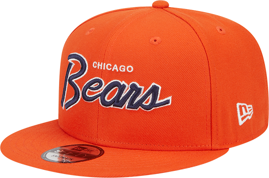 Chicago Bears New Era Orange Script 9FIFTY Adjustable Snapback Hat