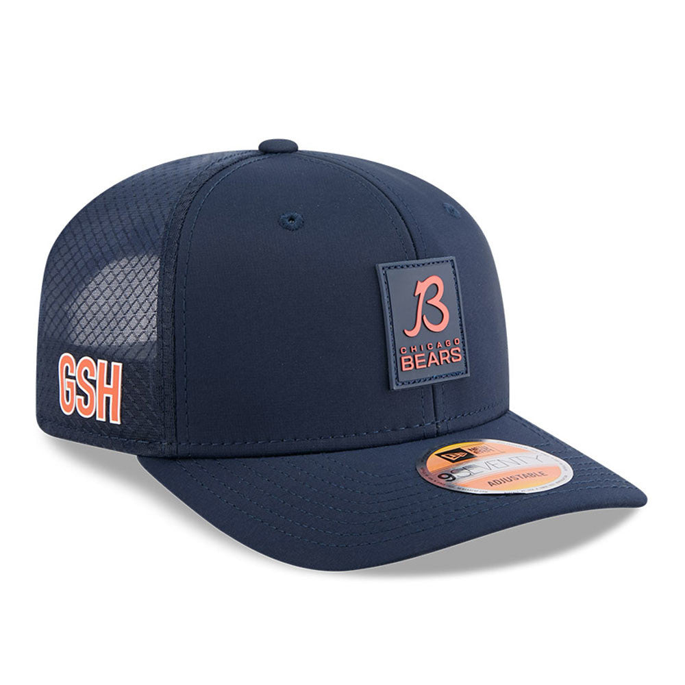 Men's Chicago Bears New Era Navy 2025 NFL B Sideline Heat 9SEVENTY Adjustable Hat