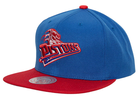 Detroit Pistons Mitchell & Ness Hardwood Classics Reload 2.0 Snapback Hat - Royal/Red