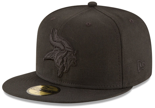 Minnesota Vikings Black on Black Basic 59FIFTY Fitted Hat