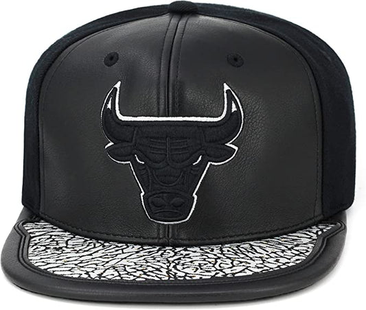 Chicago Bulls Day One Black & White Cement Mitchell & Ness Snapback Hat
