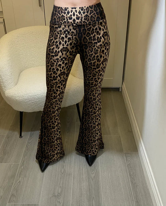 Leopard Print Flared Leggings
