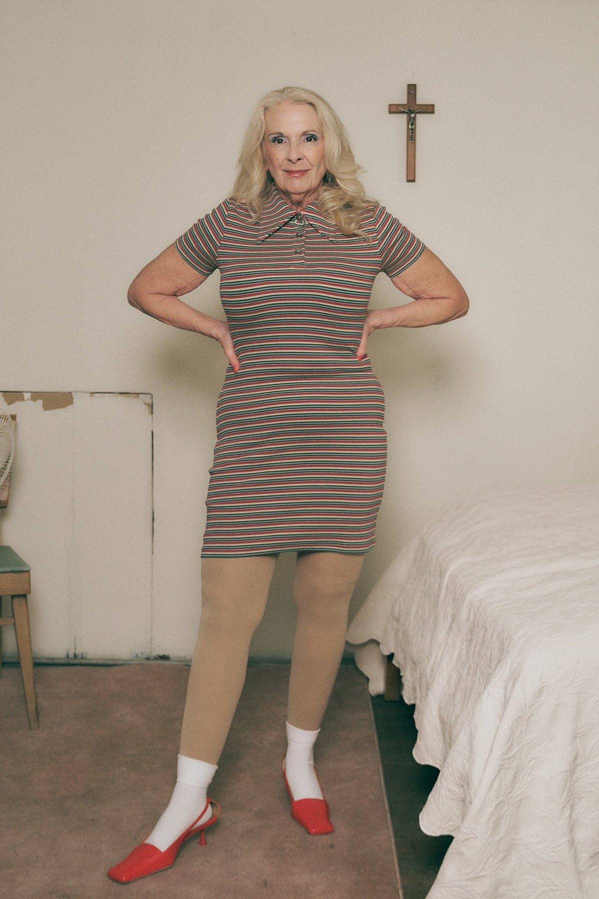 Monsanto Stripe Polo Cotton Mini Dress